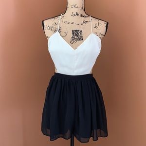 ASOS Black and White Backless Romper